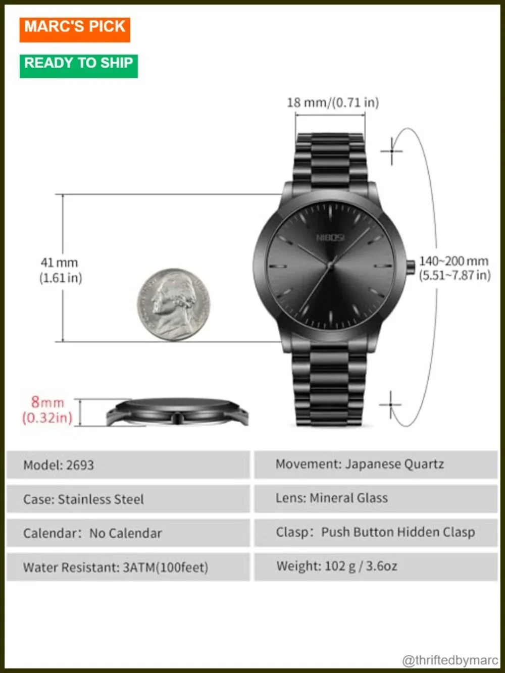 Analog Quartz Stainless Steel Business Watch for Men